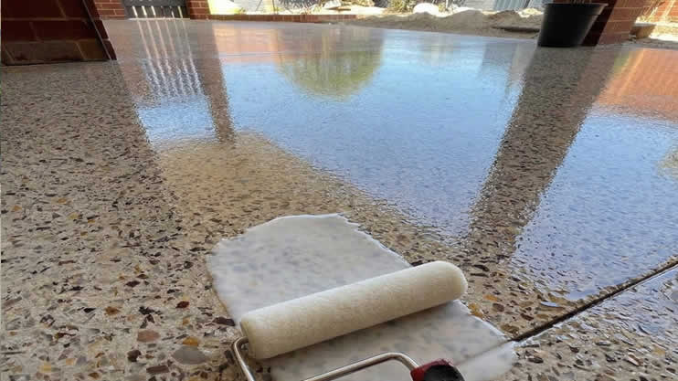 Sealing Polished & Decorative Concrete floors with Clear Coat P2UD