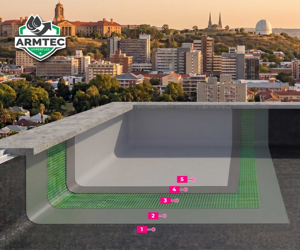 ArmTec HyperFlex System to repair the bitumen waterproofing layer on old flat roofs