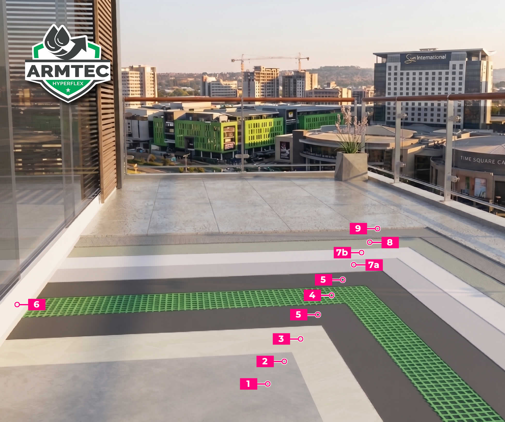 ArmTec HyperFlex Under Tile - System for waterproofing and installing tiles on balconies + showers
